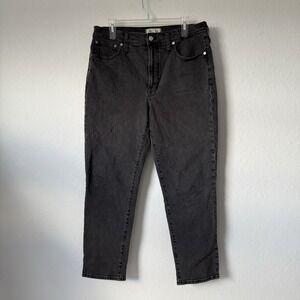 Madewell The Perfect Vintage Crop Jeans Women's Size 30 Black Acid Wash